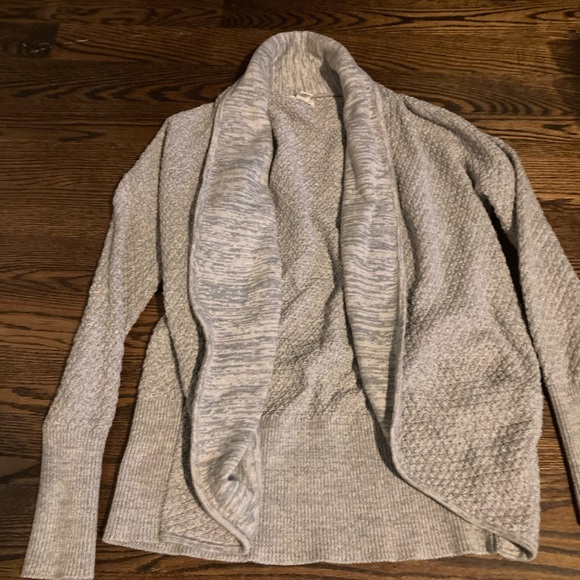Akini Gray Cardigan Sweater w/ Thumbholes, Medium - Picture 3 of 7